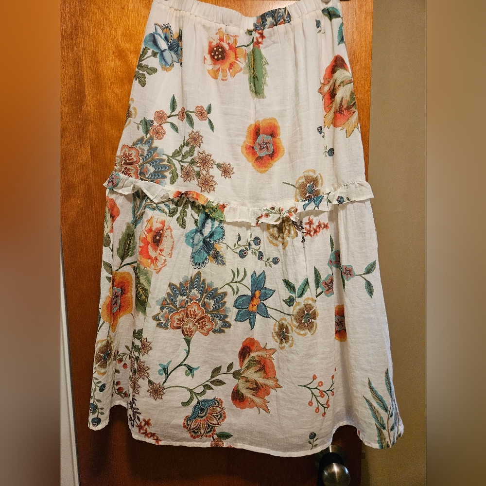 Johnny Was Ardell Tiered Ruffle Midi Skirt - Size XS - Picture 12 of 14